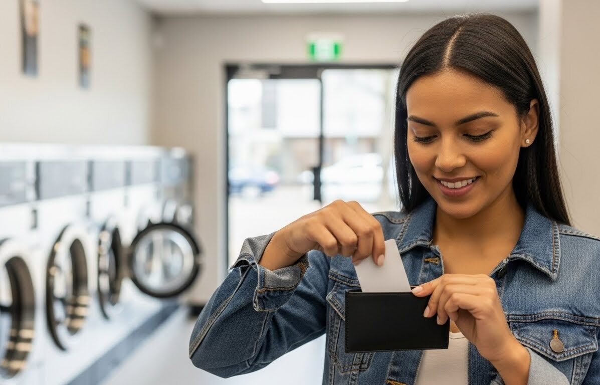 Laundry card being used at Fresh Fold